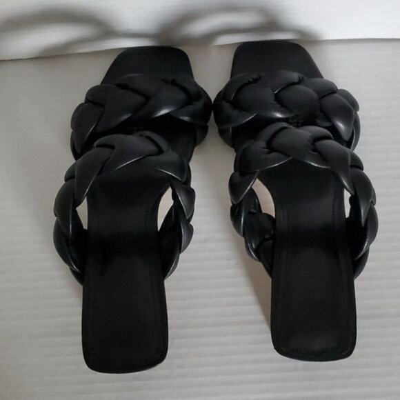 H & M HEELED Sandals Mules Braided Slip On HEELS Shoes PUMPS WOMEN'S WOMAN'S  6 - Picture 7 of 16